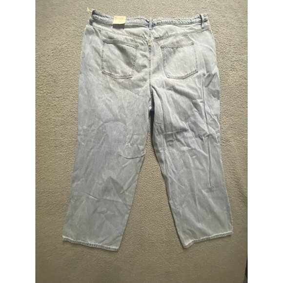 Universal Thread Jeans Womens 22W BLUE COTTON DENIM High-Rise Relaxed Wide Leg - Picture 2 of 8